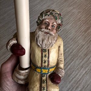 Cresswell Christmas Holiday Shelf Sitter Victorian Santa Welcome Light Lamp Vint